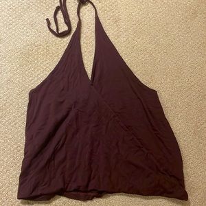 Deep purple backless crop top